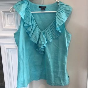 Beautiful turquoise linen top